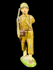 Vtg F.A.O. Schwarz Lead Toy Military Soldier Marching w/ Sword Figurine 3"