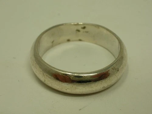 Vintage 925 Sterling Silver Band Ring, Size 9, 6.6 Grams Estate Find