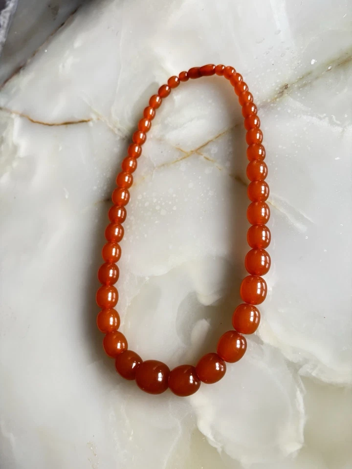 Vintage-Bernsteinkette Butterscotch-Honig-Oliven 69g 60cm - Bild 2 von 4