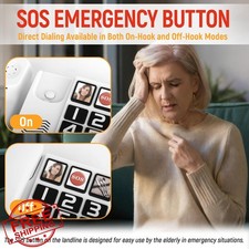 Uvital Large Button Landline Phone, Seniors Corded, White