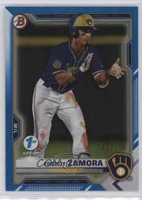 2021 Bowman 1st Edition Blue Foil 123/150 Freddy Zamora #BFE-2 14xt