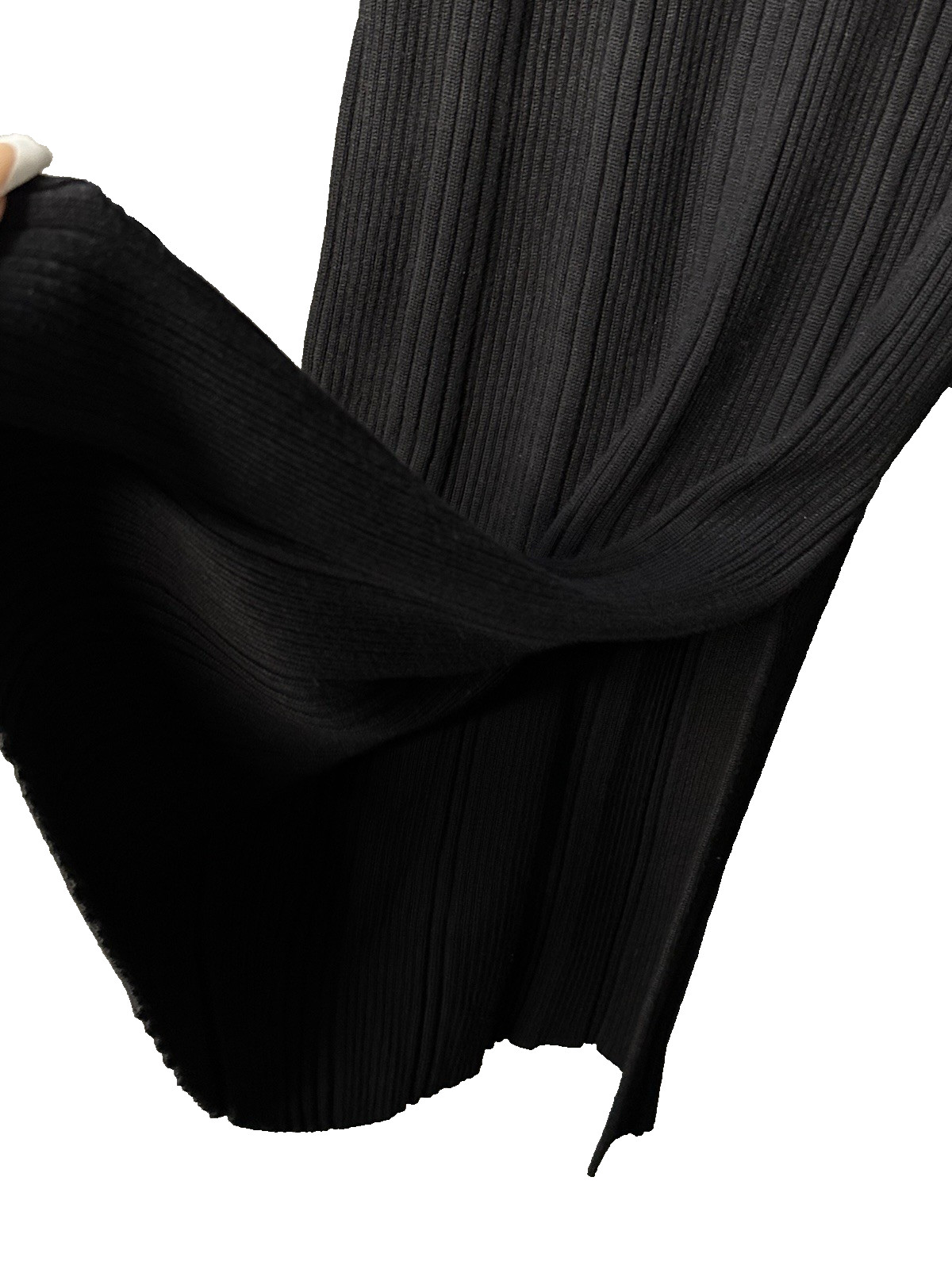 House Of Harlow 1960 x Revolve Black Ribbed Long Sleeve Dress SMALL Cut Out