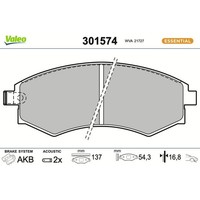 Valeo 301574 Bremsbelagsatz FüR Hyundai KIA Bremse BremsbeläGe