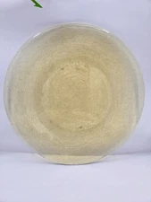 Fire And Light Recycled Glass 13in Round Platter/Plate Citrus/Yellow 1st Quality