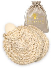 2 Pack Natural Loofah Body Scrubber Handwoven Sisal Agave Soap Pouch Exfoliating