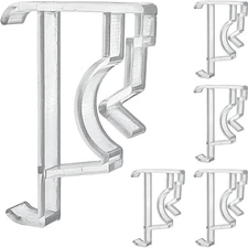 Durable 2-Inch Clear Plastic Valance Clips Pack of 5 � Fits Horizontal Blinds