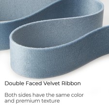 Light Dusty Blue Velvet Ribbon, 1/2 Inch x 10 Yards, Double Faced, Gift Wrap