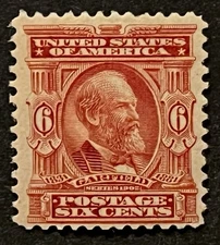 Travelstamps: US STAMPS SCOTT #305 MINT ORIGINAL GUM HINGED 6 Cent Garfield