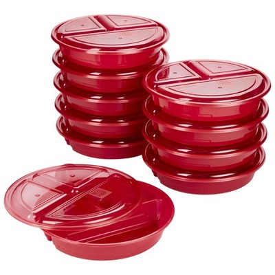 GoodCook Meal Prep Containers Set Microwave & Dishwasher-Safe Round Food Orga...