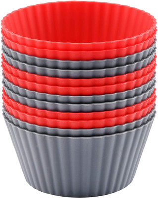 12 Pack Reusable Nonstick Jumbo Silicone Baking Cups, Cupcake and Muffin Liners,