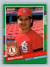 1991 Donruss Rookie RC #615 Mike Perez St. Louis Cardinals Baseball Card. rookie card picture