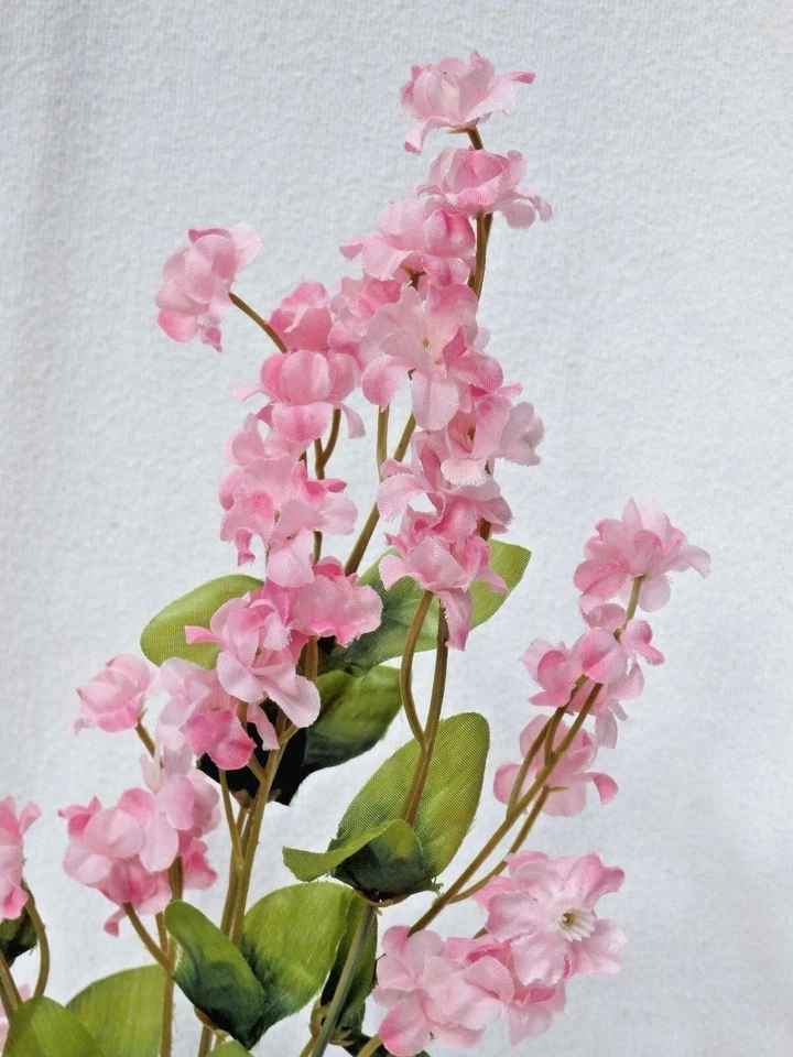 11 in. Dos Tonos ROSA Suave Seda Aliento Bebé FLOR Betta-safe Planta, Base Piedra Foto 3 de 3