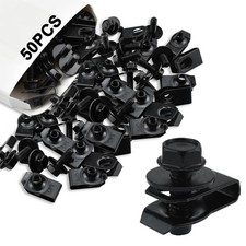 50PCS M6-1.0 Fender Liner Screw U-Nut Clips Kit, Body Fasteners 25 Sets