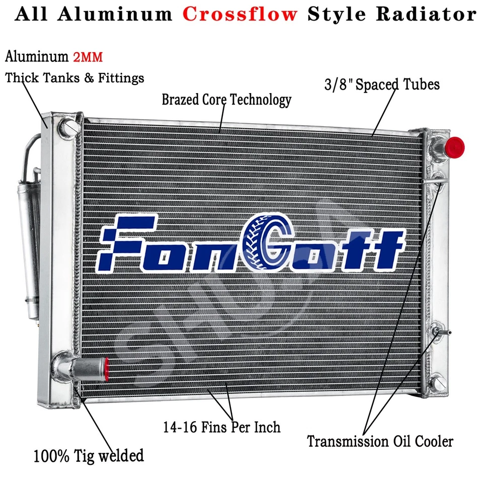 Radiator w/Condenser Combo fit 2007-2020 Infiniti G35/G37/G25 Q60 Nissan 370Z US - Image 2 of 4