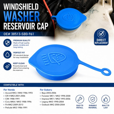 #ad #ad Blue Washer Bottle Cap Lid For Honda Civic Accord CRV Subaru Forester Impreza $6.99