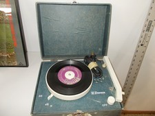 Vintage Emerson Suitcase Record Player 2-Speed 33/45 RPM Works