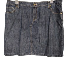 Tommy Hilfiger Dark Wash Denim Mini Skirt Size 16 Embroidered Back Pockets y2k