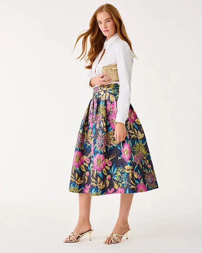 NUEVO CON ETIQUETAS Falda Midi Lilly Pulitzer Elyce Multi Toldo Flores Jacquard, Elige Talla. Foto 3 de 4