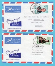 SOUTH WEST AFRICA 2 air covers 1968 Windhoek to Germany