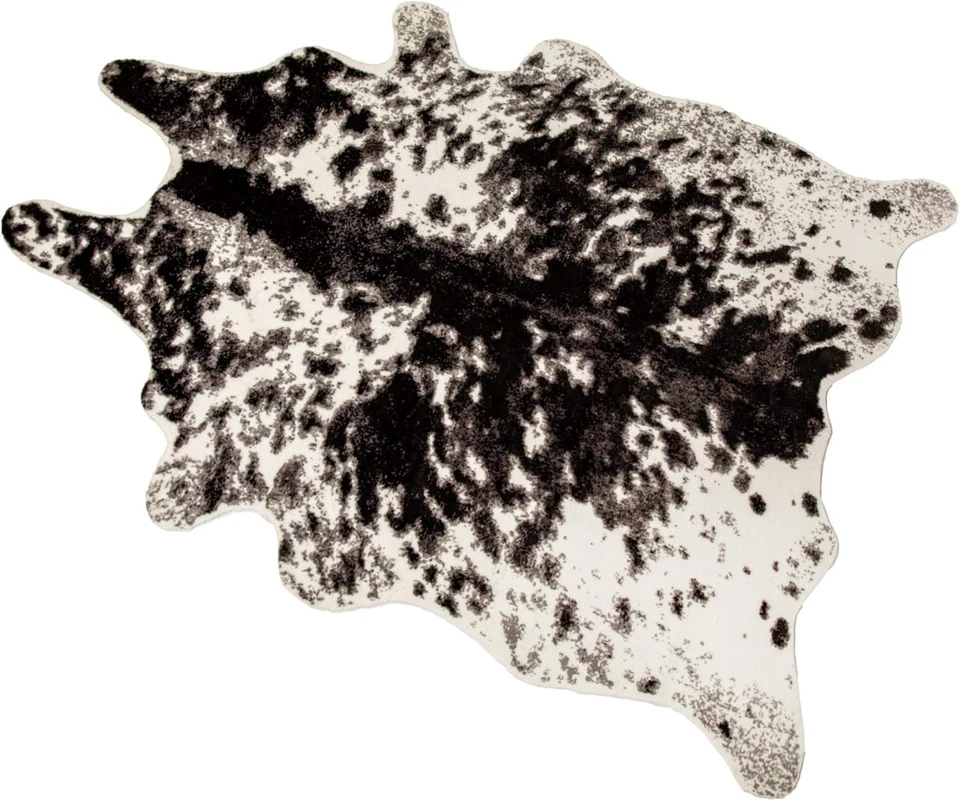 Black and White Cowhide Rug 5.2ft x 6.6ft - Image 3 of 4