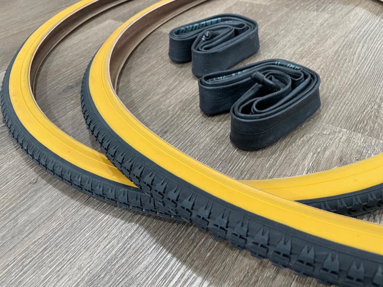 26" x 1 3/8 Bicycle Gum Wall Tires + (2) Inner Tubes Bicycle NEW* 26x1-3/8