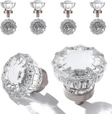 8 Pack Brushed Nickel Crystal Cabinet Knobs for Drawer,1.5 inch Zinc Alloy Bas
