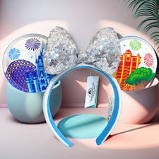 Disney Parks WDW Park Icons Castle Fireworks Minnie Mouse Ears Headband