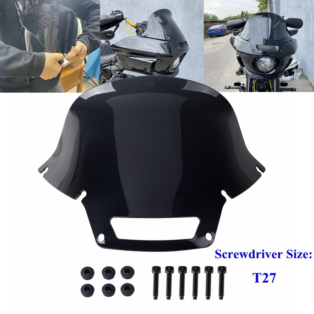 Smoke Screen Fairing Windshield w/ Bolts For Harley '22-Up FXLRST & FXRST Models