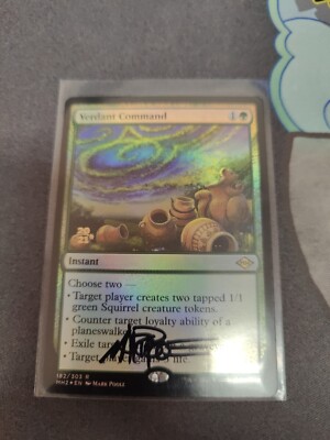 1x Signed Pre-Release Verdant Command Magic The Gathering Rare