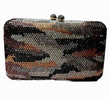 Marciano Rhinestone Clutch Handbag With Chain