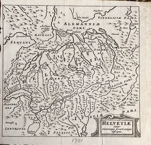 Helvetia (Schweiz) (1701) Originalkarte, Philipp Cluver