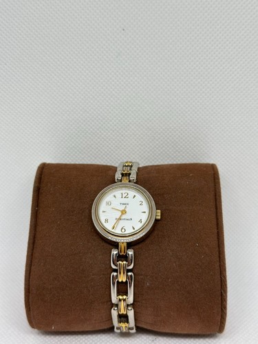 Timex Essentials Watch Women Silver Gold Two Tone Round - Picture 2 of 8