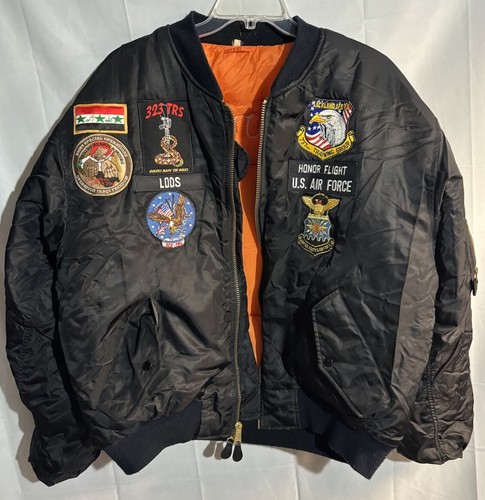 Vintage MA-1 Jacket 4XL US Air Force Ranger Pilot Rothco Bomber Patches Air Tour
