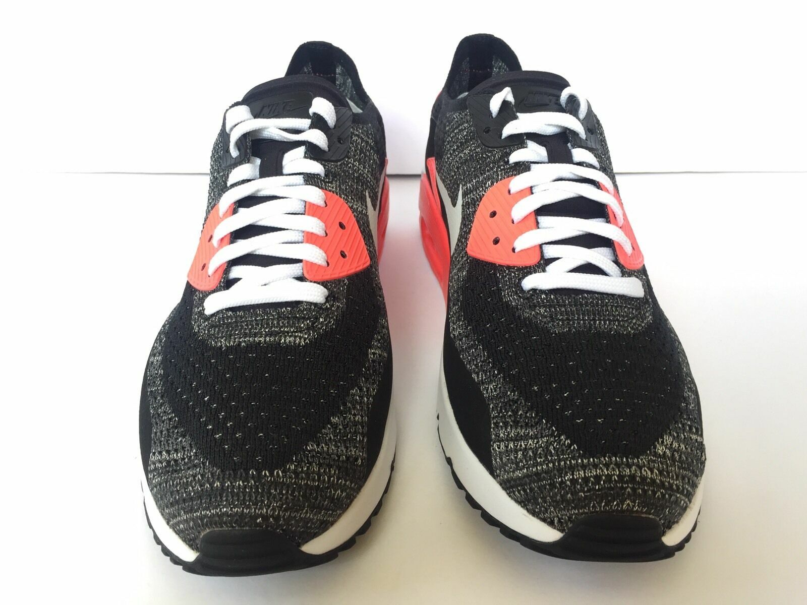 NIKE ID AIR MAX 90 ULTRA Flyknit Crimson Infrared BLACK WHITE Men 10.5 Shoes image 2