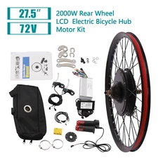 7 Speed E-Bike Motor 27.5" Rear Wheel LCD Electric Bicycle Conversion Kit 2000W