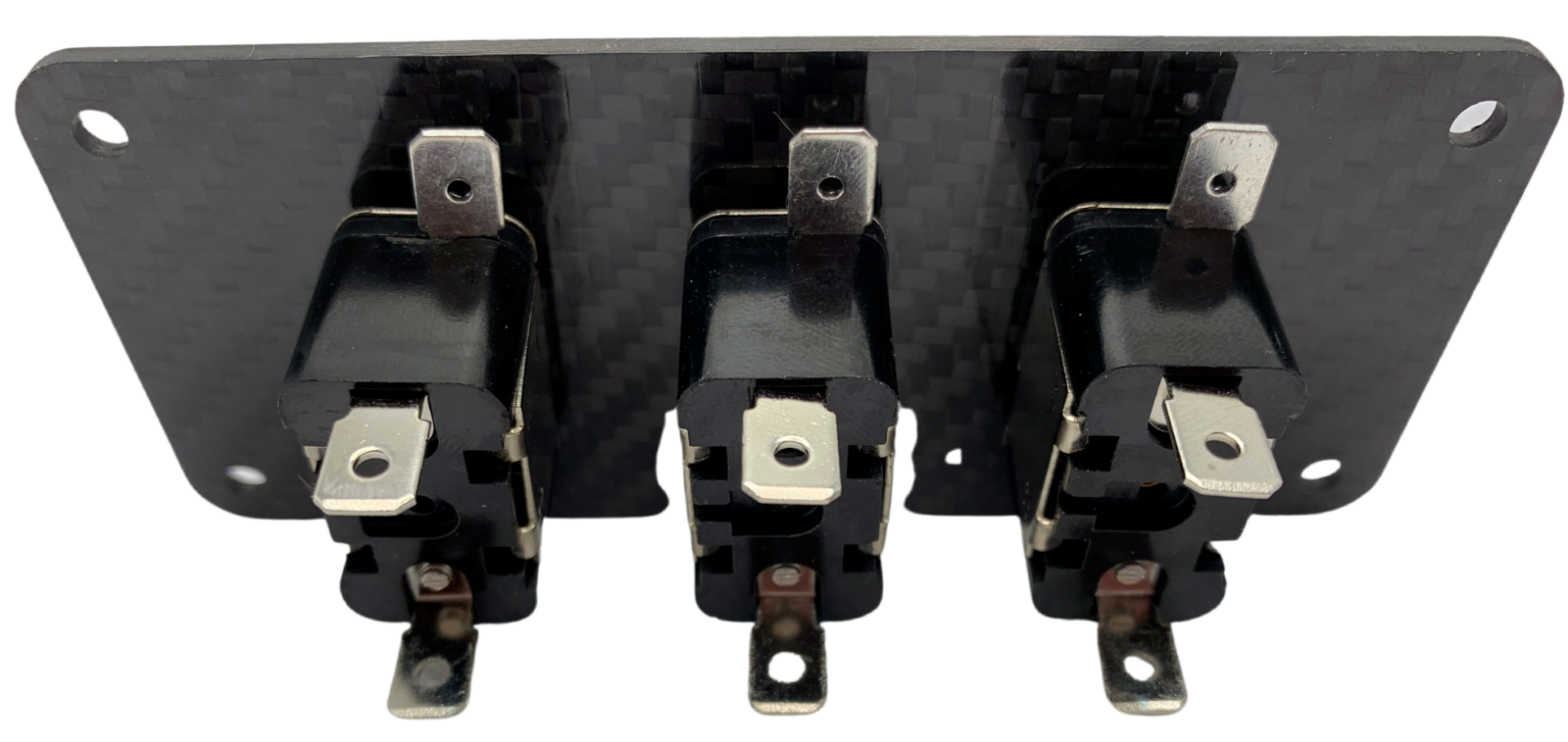 Carbon Fiber 3 Toggle Switch Panel 4 9/16" X 2" (L x H) RED LED