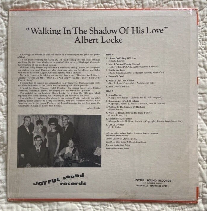 ALBERT LOCKE Walking In The Shadow RARE TENNESSEE XIAN FOLK COMBO w/ Cool Guitar Foto 2 de 2