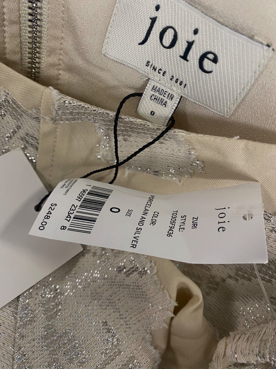 Joie Women Beige Zuri Puff Sleeve Jacquard Pattern Top Size 0 | eBay