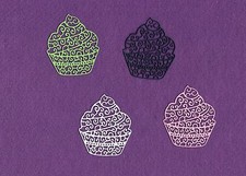 CUPCAKE 3 die cuts scrapbook cards