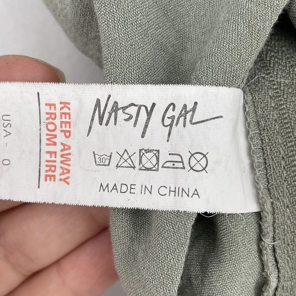 Nasty Gal укороченный верхний открытый крест назад зеленый богемное хиппи женщин размер 0 фестиваль клуб - Изображение 3 из 4