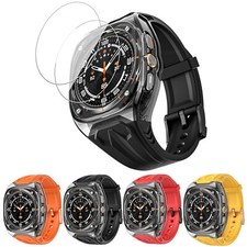 For Samsung Galaxy Watch Ultra 47mm Case TPU Bands/2 Pack Tempered Screen Film