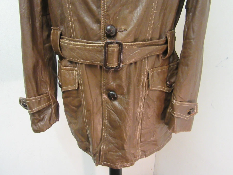 ВИНТАЖНЫЙ 70-Х КУПЕР США КОЖАНАЯ КУРТКА РАЗМЕР UKS, STARKY И КЛАТЧ СТИЛЬ + ПОДКЛАДКА - Изображение 4 из 4
