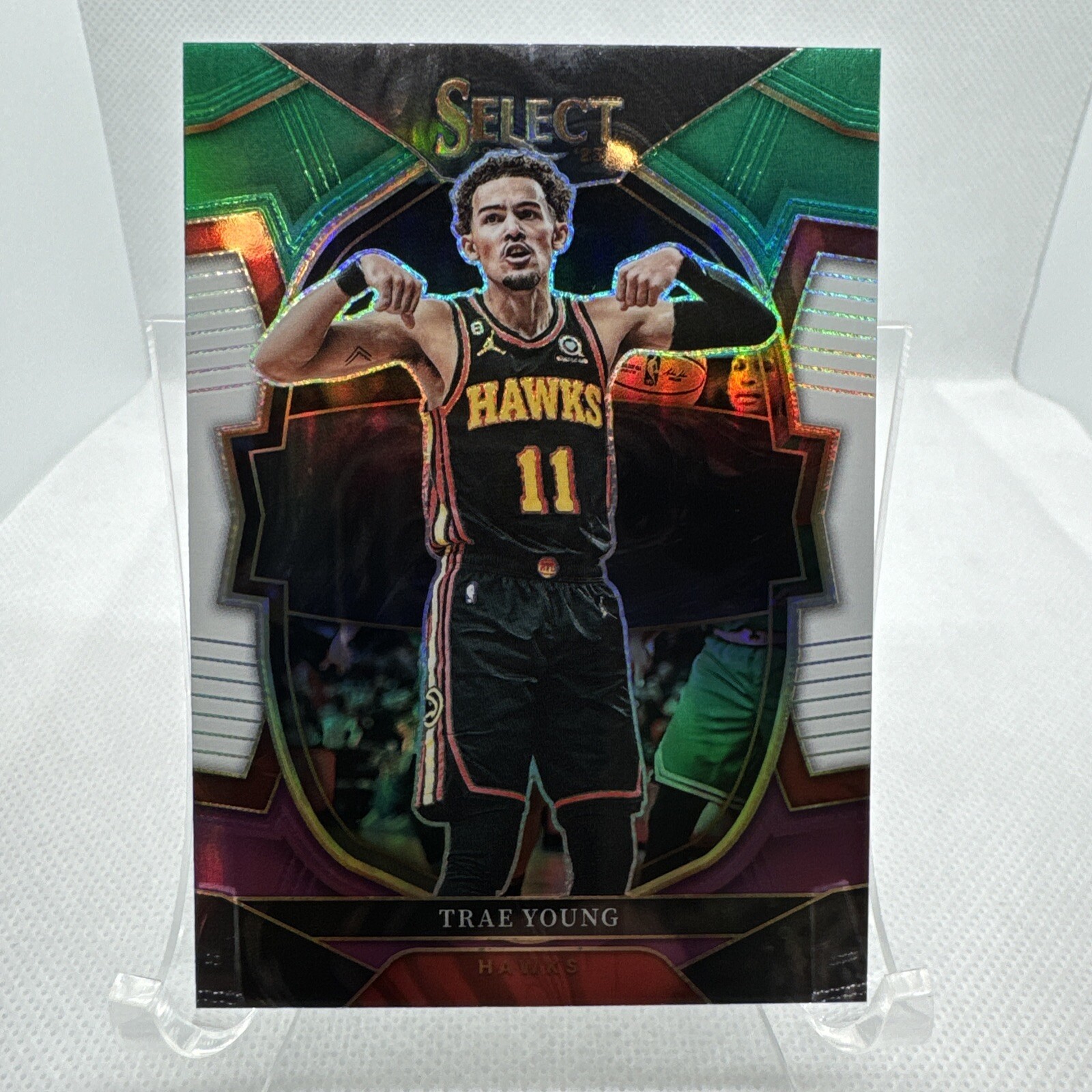 2022-23 Panini Select Trae Young Concourse Tri Color Prizm #66 Atlanta Hawks 