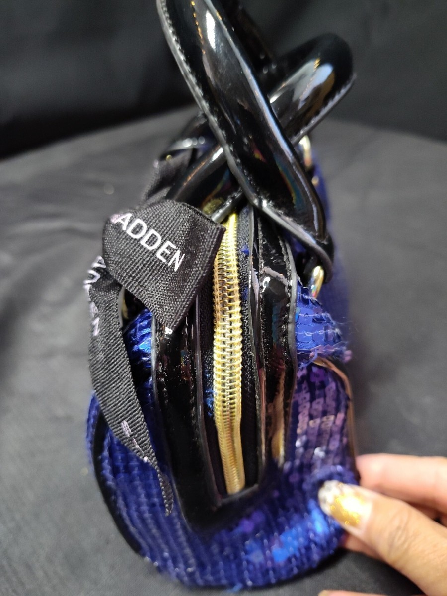 Steve Madden small Handbag Shiny Sequin Blue & Black 7