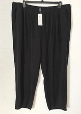 Eileen Fisher Tencel Twill Pleated Ankle Pants Black PLUS 2X NWT 148