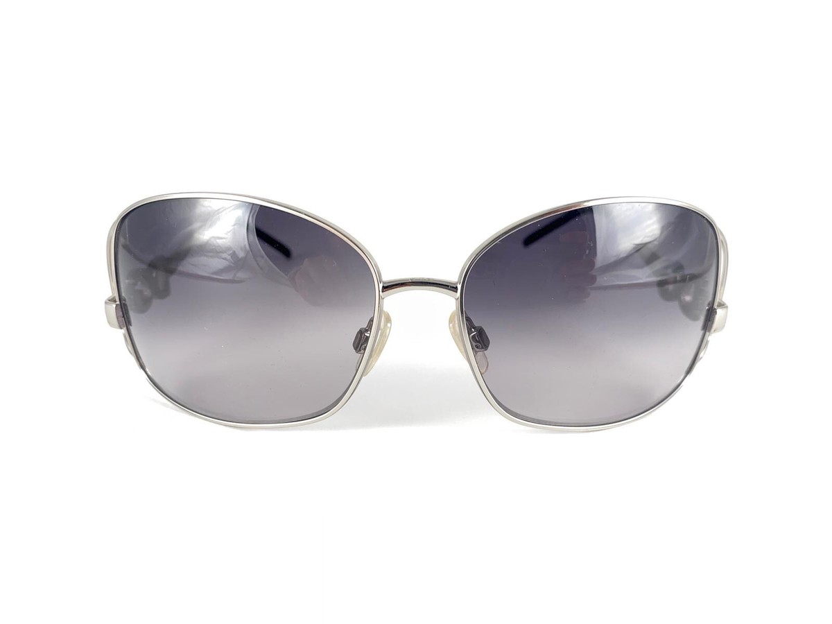 VINTAGE DOLCE & GABBANA DG 2016 OVERSIZED SILVER SUNGLASSES ITALY