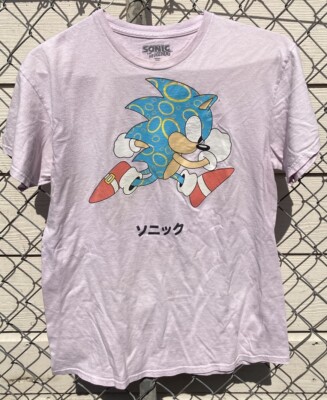 Sonic the Hedgehog t shirt womens size medium pink has flaw e1250