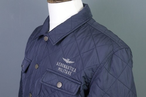 Aeronautica Militare Blue Snap Cargo Quilted Puffer Jacket Size 58 - Picture 8 of 20