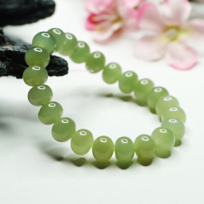 Natürliches Hetian Jade Armband für Frauen 10 mm Rund Perlen Jadeit Kugelarmband
