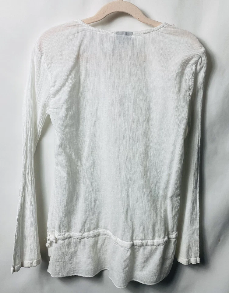 The Children’s Place Top Long Sleeves Size L(12-14) White Embroidered V-neck - Image 2 of 4